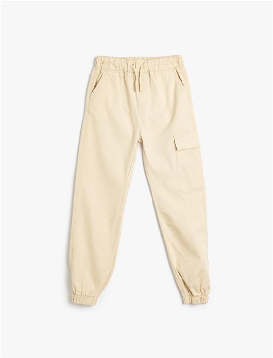 Koton 5Skb40054Tw 010 Ekru Erkek Cocuk Pamuk Dokuma Pantolon