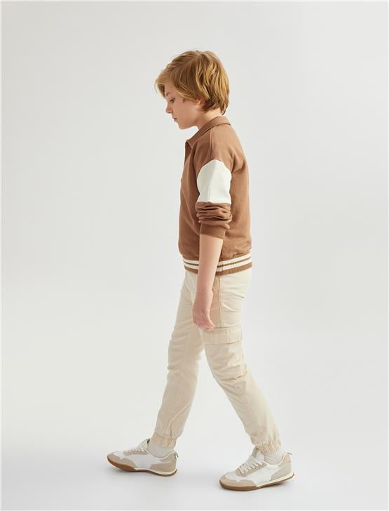 Koton 5Skb40054Tw 010 Ekru Erkek Cocuk Pamuk Dokuma Pantolon