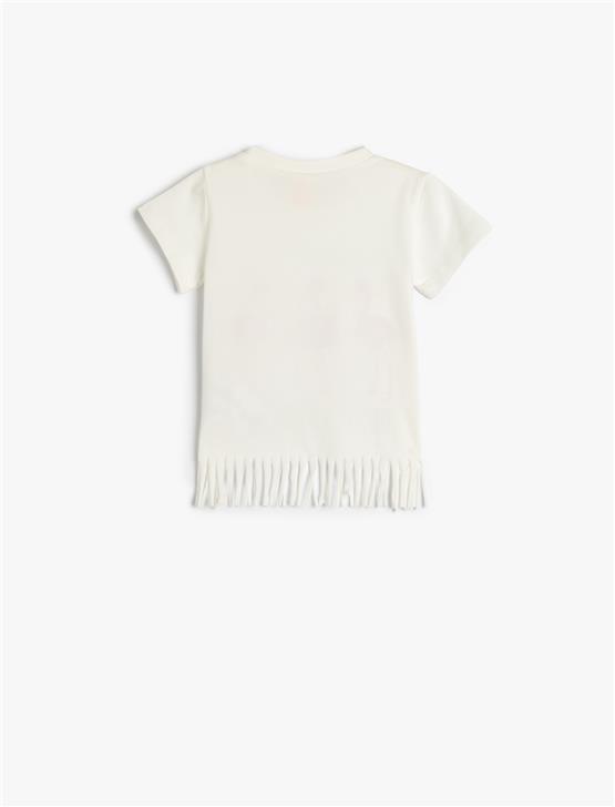 Koton 5Smg10007Ak 010 Ekru Kız Bebek Pamuk Jersey T-Shırt
