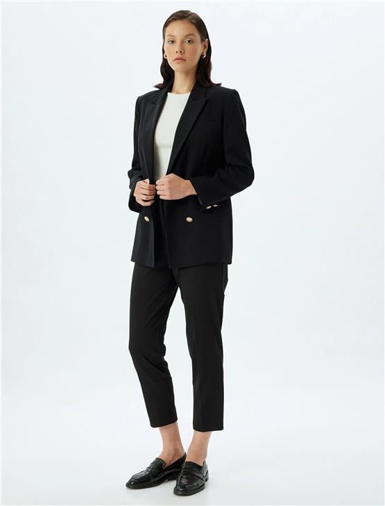 Koton 5Wak40031Uw 999 Siyah Kadın Vıskoz Dokuma Pantolon