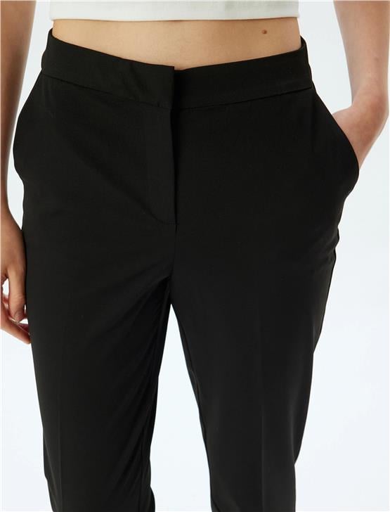 Koton 5Wak40031Uw 999 Siyah Kadın Vıskoz Dokuma Pantolon