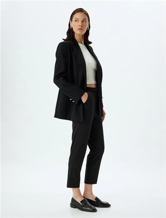 Koton 5Wak40031Uw 999 Siyah Kadın Vıskoz Dokuma Pantolon