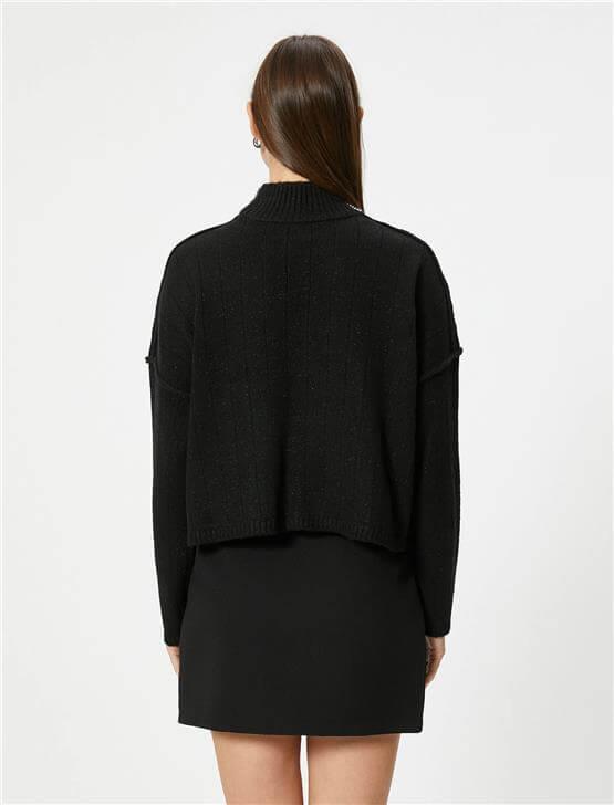 Koton 5Wak90219Ht 999 Siyah Kadın Knıtwear Kazak