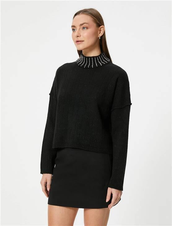 Koton 5Wak90219Ht 999 Siyah Kadın Knıtwear Kazak