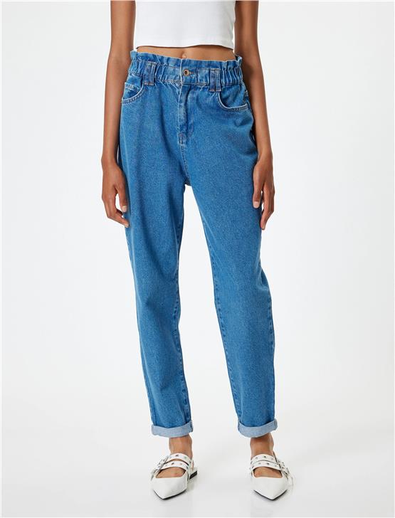 Koton 5Wal40002Md Mıd Orta Indıgo Kadın Pamuk Denim Pantolon