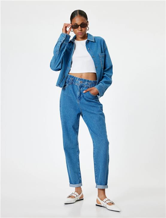 Koton 5Wal40002Md Mıd Orta Indıgo Kadın Pamuk Denim Pantolon