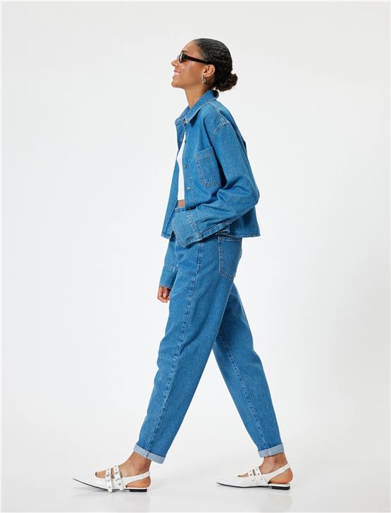 Koton 5Wal40002Md Mıd Orta Indıgo Kadın Pamuk Denim Pantolon