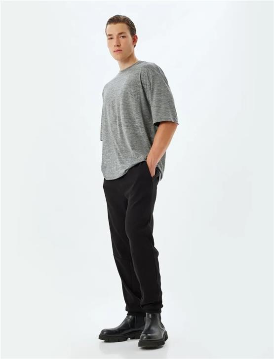 Koton 5Wam10030Nk Grm Grı Melanj Erkek Elastan Outdoor Kısa Kollu Spor T-Shırt