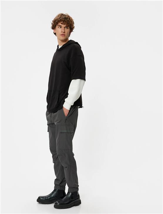 Koton 5Wam40003Hw 043 Grı Erkek Pamuk Dokuma Pantolon