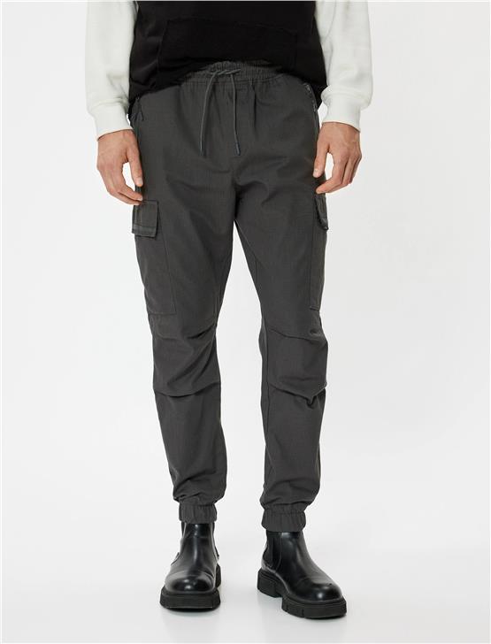 Koton 5Wam40003Hw 043 Grı Erkek Pamuk Dokuma Pantolon