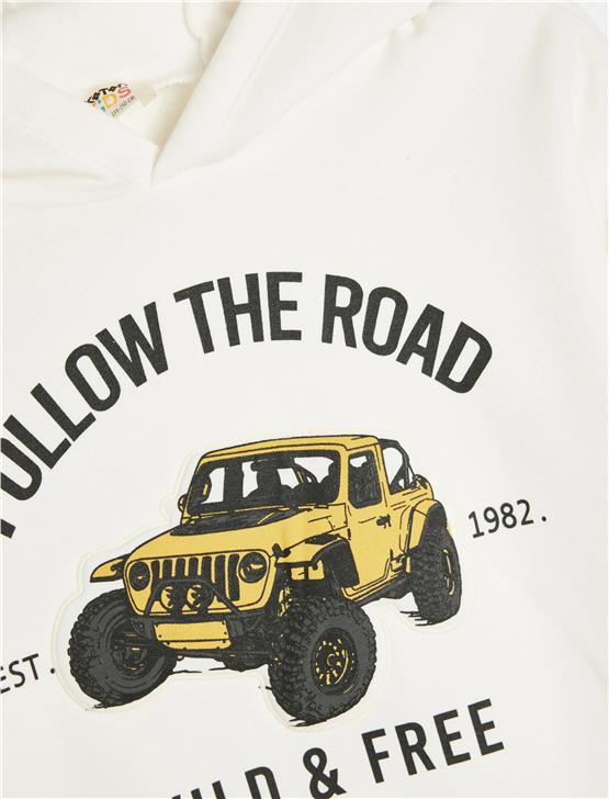 Koton 5Wkb10031Tk 010 Ekru Erkek Cocuk Pamuk Jersey Sweatshırt