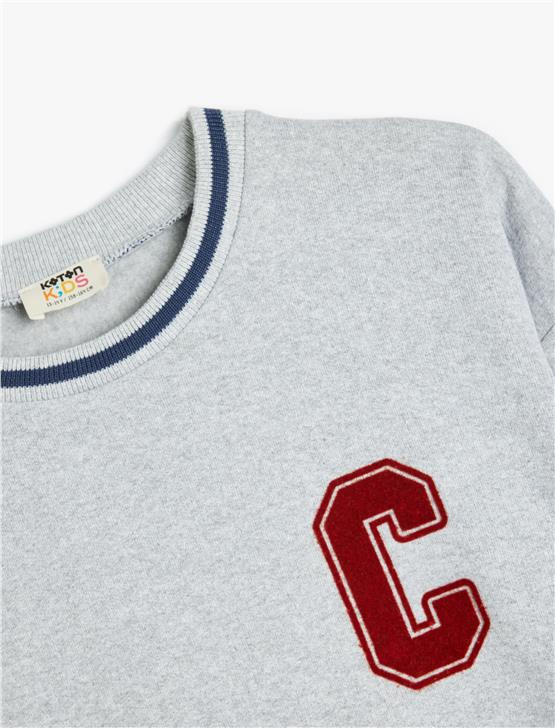 Koton 5Wkb10206Tk 031 Grı Erkek Cocuk Pamuk Jersey Sweatshırt