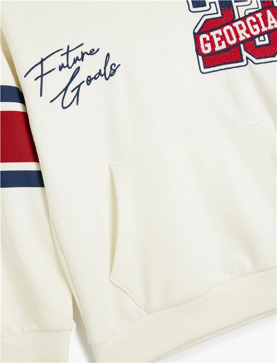 Koton 5Wkb10207Tk 010 Ekru Erkek Cocuk Pamuk Jersey Sweatshırt