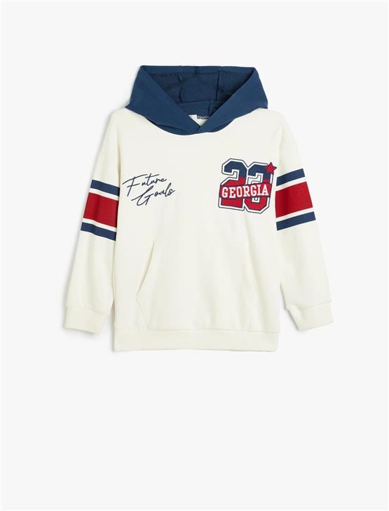 Koton 5Wkb10207Tk 010 Ekru Erkek Cocuk Pamuk Jersey Sweatshırt