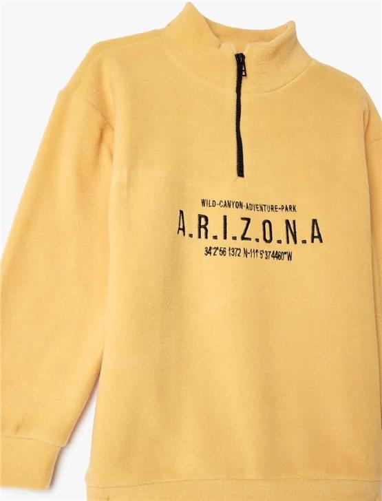 Koton 5Wkb10214Tk 192 Hardal Erkek Cocuk Polyester Jersey Sweatshırt