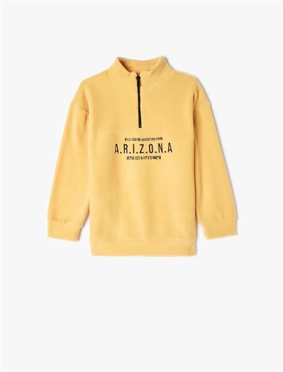 Koton 5Wkb10214Tk 192 Hardal Erkek Cocuk Polyester Jersey Sweatshırt