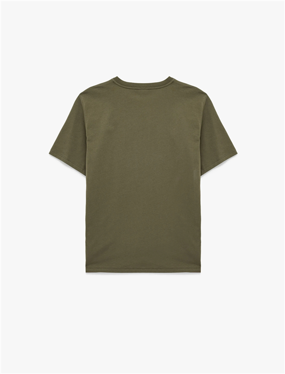 Koton 6Sam10001Mk 876 Hakı Erkek Jersey Kısa Kollu T-Shırt