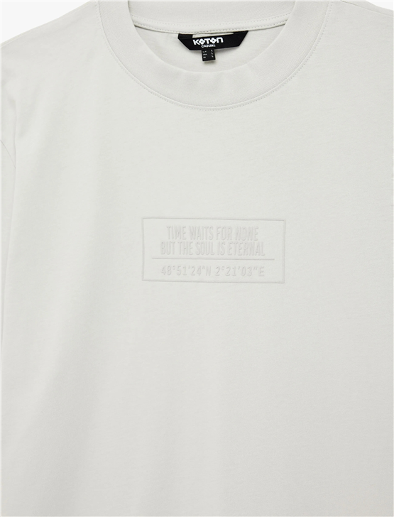 Koton 6Sam10002Mk 031 Grı Erkek Jersey Kısa Kollu T-Shırt