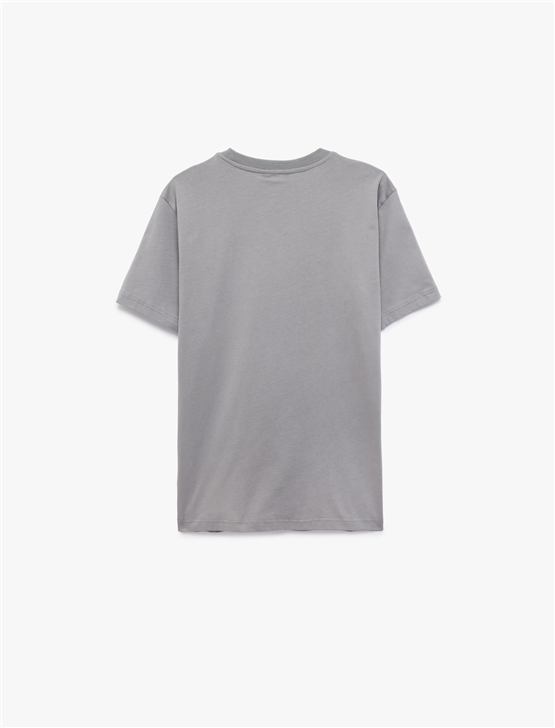 Koton 6Sam10005Mk 031 Grı Erkek Jersey Kısa Kollu Basıc T-Shırt