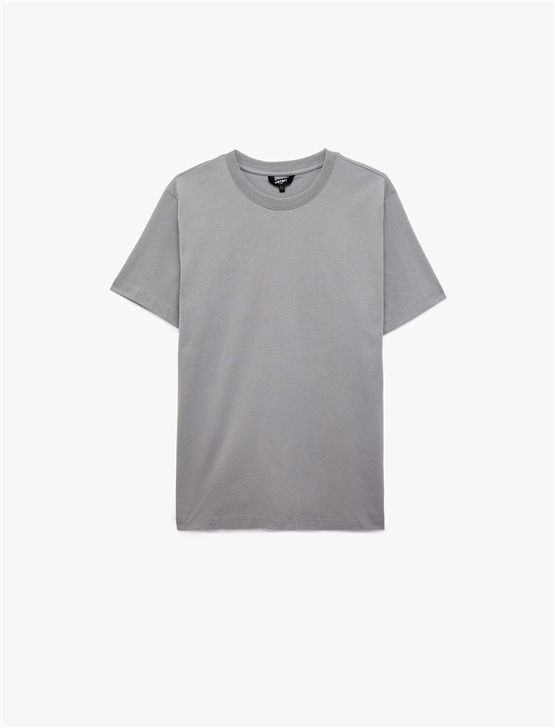 Koton 6Sam10005Mk 031 Grı Erkek Jersey Kısa Kollu Basıc T-Shırt