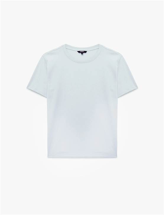 Koton 6Sam10005Mk 624 Mavı Erkek Jersey Kısa Kollu Basıc T-Shırt