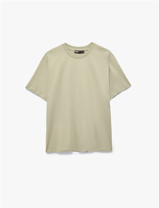 Koton 6Sam10005Mk 786 Yesıl Erkek Jersey Kısa Kollu Basıc T-Shırt