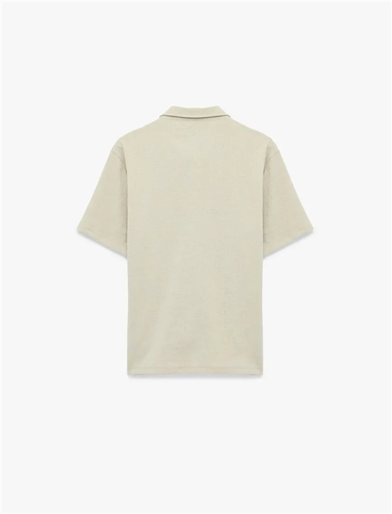 Koton 6Sam10006Mk 057 Bej Erkek Jersey Kısa Kollu Polo T-Shırt