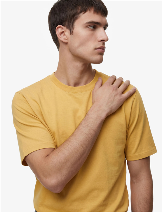 Koton 6Sam10011Mk 152 Sarı Erkek Jersey Kısa Kollu Basıc T-Shırt
