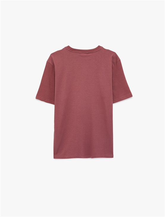 Koton 6Sam10011Mk 271 Pudra Erkek Jersey Kısa Kollu Basıc T-Shırt