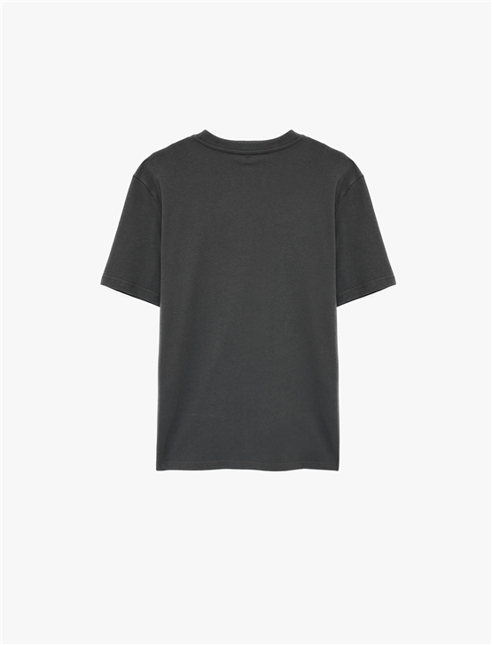 Koton 6Sam10011Mk 931 Antrasıt Erkek Jersey Kısa Kollu Basıc T-Shırt