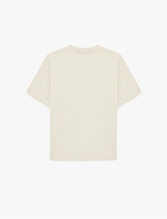 Koton 6Sam10018Mk 010 Ekru Erkek Jersey Kısa Kollu T-Shırt