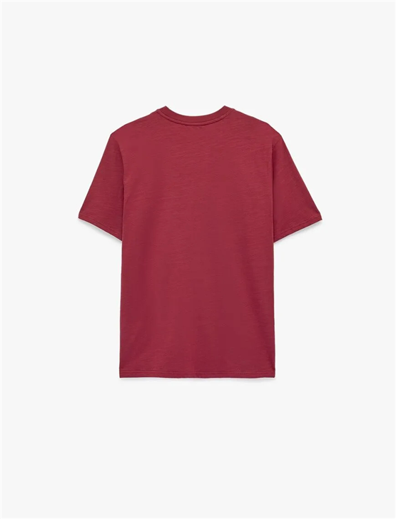 Koton 6SAM10020MK 457 Bordo Erkek Jersey Kısa Kollu T-Shırt