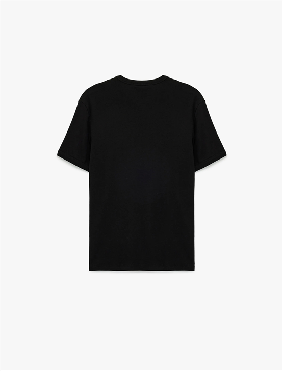 Koton 6Sam10027Mk 999 Sıyah Erkek Jersey Kısa Kollu Basıc T-Shırt