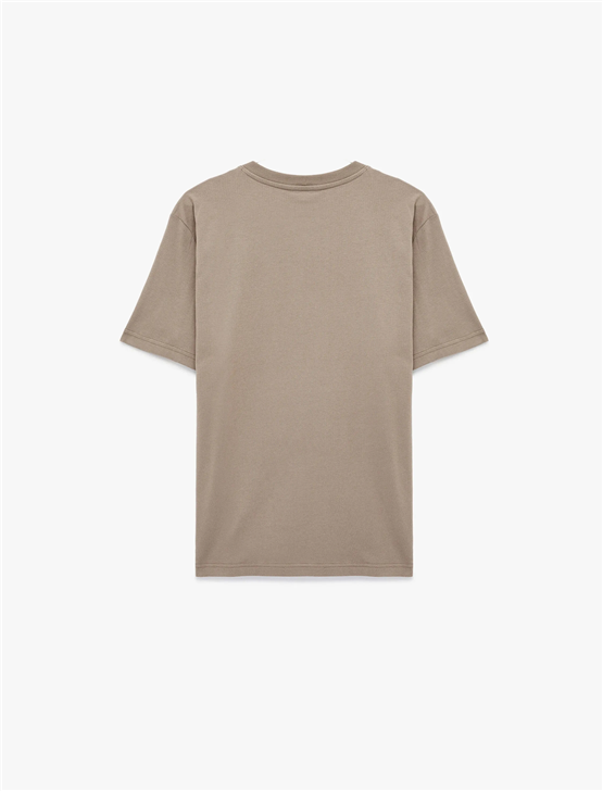 Koton 6Sam10028Mk 545 Kahverengı Erkek Jersey Kısa Kollu T-Shırt