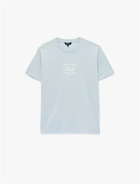 Koton 6Sam10042Mk 624 Mavı Erkek Jersey Kısa Kollu T-Shırt