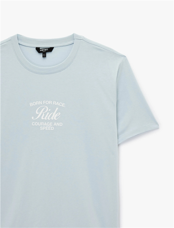 Koton 6Sam10042Mk 624 Mavı Erkek Jersey Kısa Kollu T-Shırt