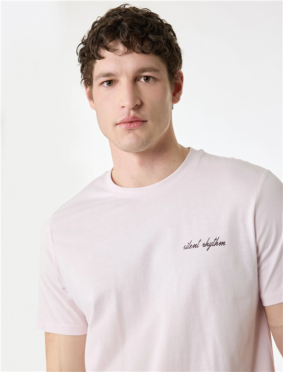 Koton 6Sam10047Mk 289 Pembe Erkek Jersey Kısa Kollu T-Shırt