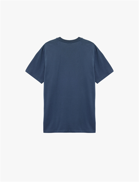 Koton 6Sam10058Mk 624 Mavı Erkek Jersey Kısa Kollu T-Shırt