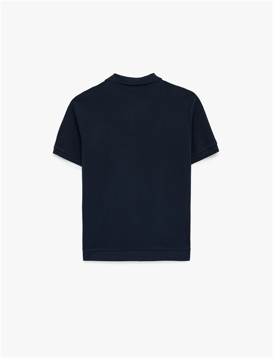 Koton 6Sam10068Mk 725 Lacıvert Erkek Jersey Kısa Kollu Polo T-Shırt