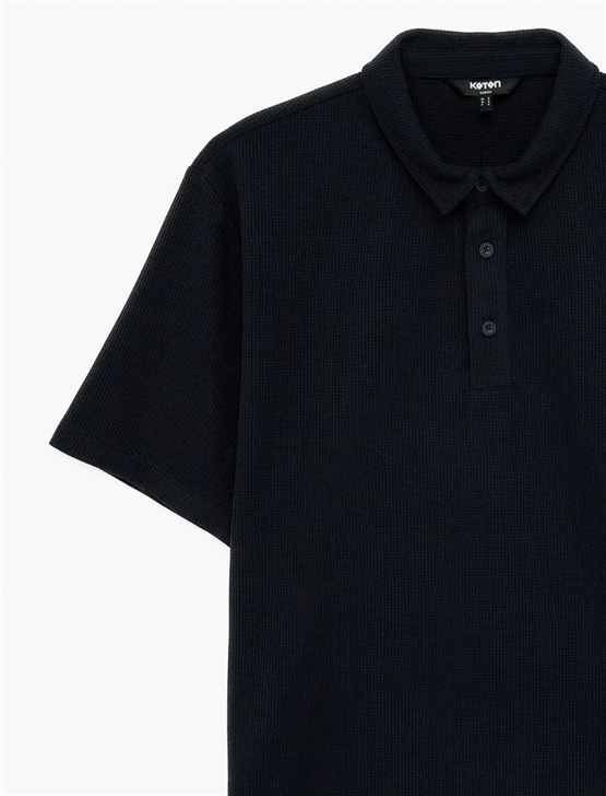 Koton 6Sam10071Mk 725 Lacıvert Erkek Jersey Kısa Kollu Polo T-Shırt