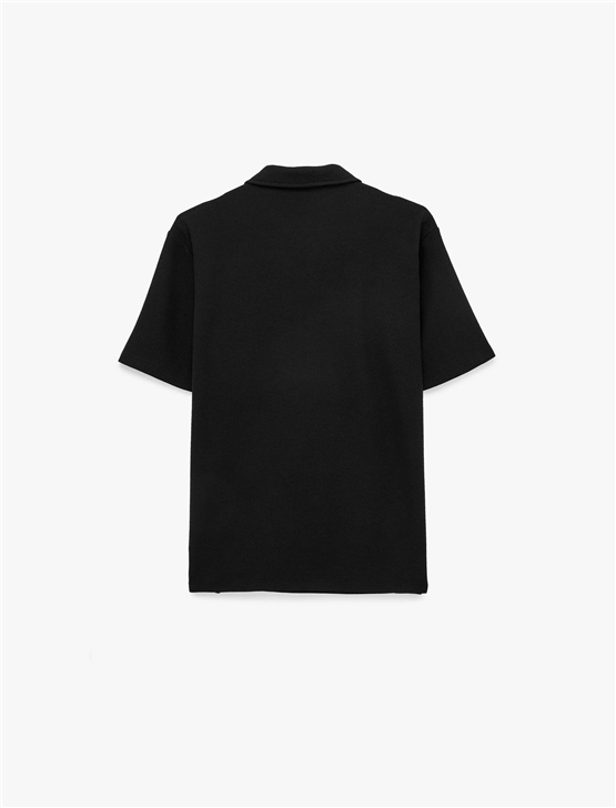Koton 6Sam10289Mk 999 Sıyah Erkek Jersey Kısa Kollu Polo T-Shırt