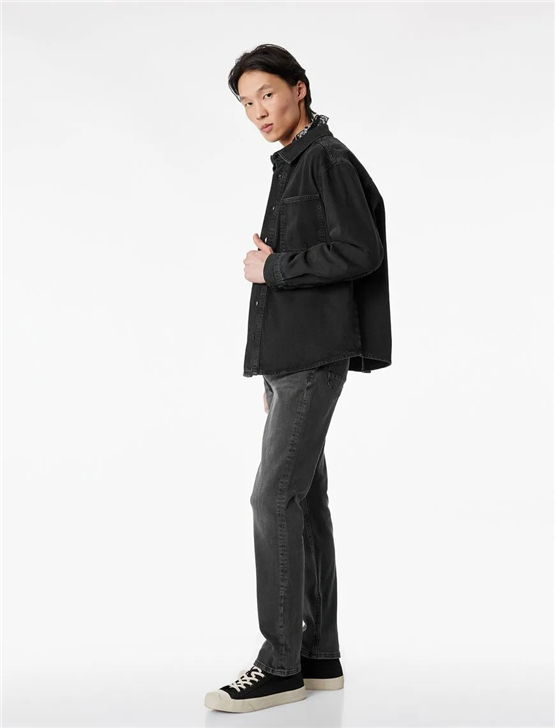 Koton 6Sam40004Nd 999 Sıyah Erkek Denım Pantolon