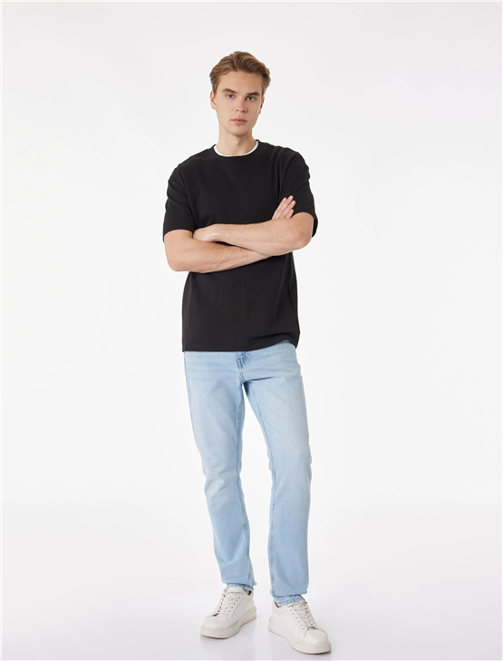 Koton 6Sam40007Nd 600 Acık Indıgo Erkek Denım Pantolon