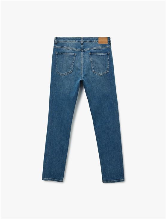 KOTON 6WAM40016ND 740 ORTA INDIGO ERKEK PAMUK DENIM PANTOLON