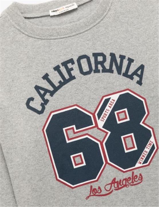 Koton 6Wkb10144Tk 035 Grı Erkek Cocuk Pamuk Jersey Sweatshırt