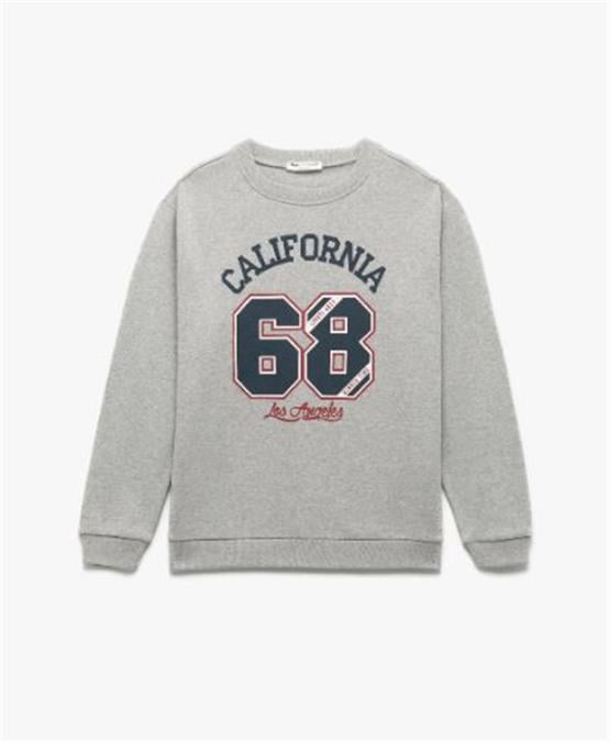 Koton 6Wkb10144Tk 035 Grı Erkek Cocuk Pamuk Jersey Sweatshırt