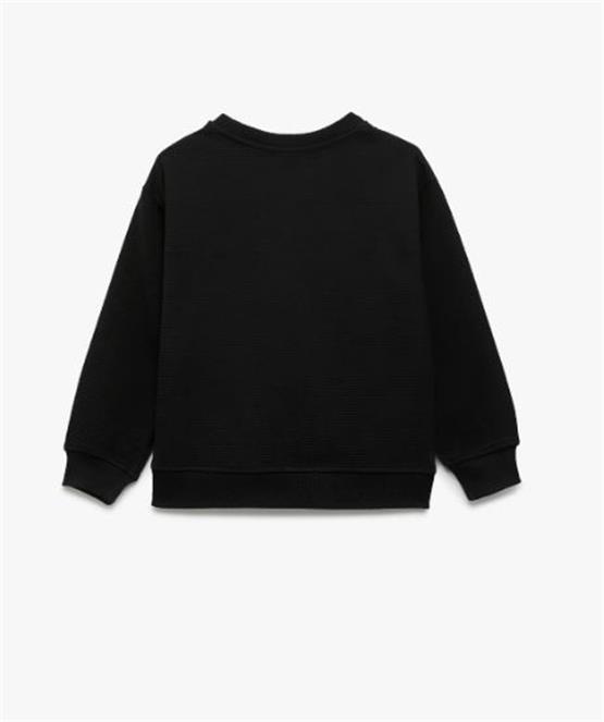 Koton 6Wkb10203Tk 999 Sıyah Erkek Cocuk Pamuk Jersey Sweatshırt