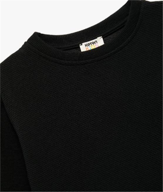 Koton 6Wkb10203Tk 999 Sıyah Erkek Cocuk Pamuk Jersey Sweatshırt