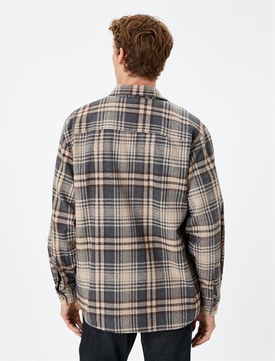 Koton K24 4Wam60054Hw 5C1 Kahverengi Erkek Akrilik Gömlek