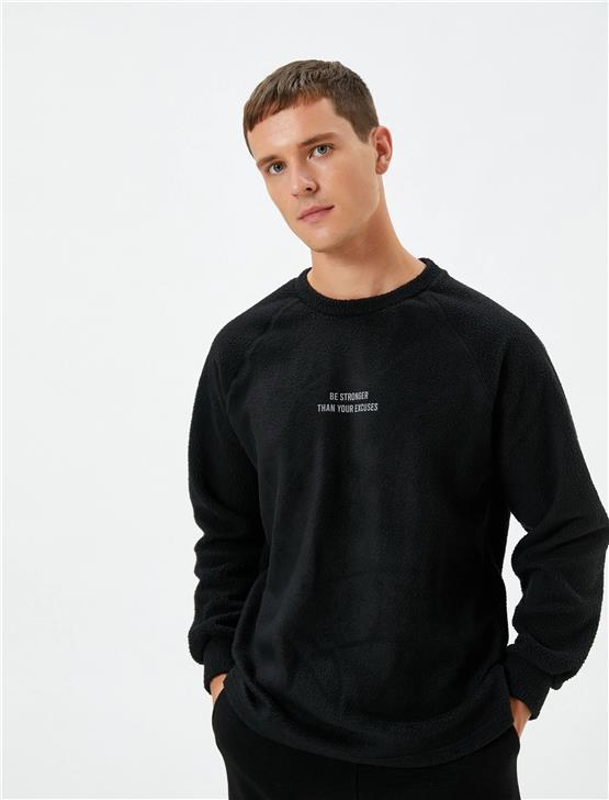 Koton K24 4Wam70043Nk 999 Siyah Erkek Polyester Sweatshirt